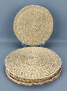 Vintage SET of 4 LARGE 'Handwoven' Grass Straw TABLE PLACEMATS 28cm x 1cm (each) - Picture 1 of 1
