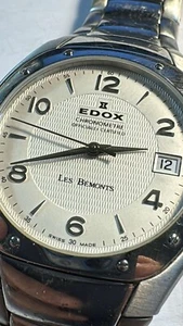 Mens SS Edox Les Bemonts Automatic Certified Chronometre Runs GREAT 7MM SLIM - Picture 1 of 9
