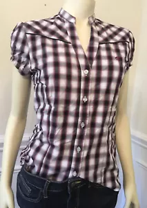 Roper WN SZ S Western Shirt Short Sleeves MULTI Color PLAID White Button Front - Picture 1 of 8
