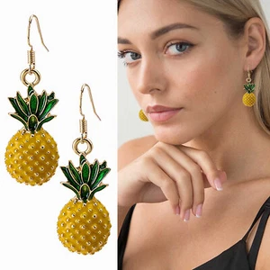 Pendientes Fruta Piña Pendientes Fruta Dulce Estilo Simple Pendientes Joyería - Imagen 1 de 10
