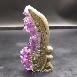 Natural Uruguay Amethyst Crystal Cluster Butterfly Fairy Healing Specimen 1Pc - Picture 1 of 18