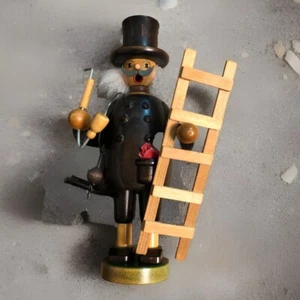 * RÄUCHERMÄNNCHEN SCHORNSTEINFEGER ERZGEBIRGE HANDARBEIT GDR VINTAGE NEU - Bild 1 von 7