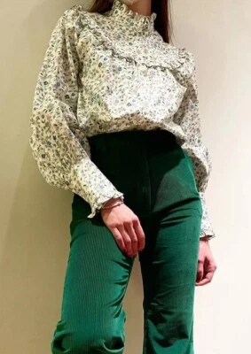 NWOT Weekend Max Mara Label-cut Sophia Ruffled Floral Shirt Size: M US4/6 Spring - Image 1 of 4