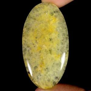 83.75Cts. 29X54X6mm 100% Natural Designer yellow aventurine Oval Cab Gemstone - Picture 1 of 5