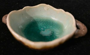 Miniature Pottery Dish Doll House Dollhouse Celadon Asian Hong Rubinstein Green - Picture 1 of 8