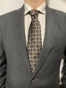 Jack Victor Mens Sport Coat Blazer Suit Jacket 42R 46" Gray Check Wool Mint - Picture 1 of 17