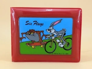 Vintage Six Flags Great Adventure Looney Tunes Red Wallet Bugs Bunny Taz 1985 - Picture 1 of 10