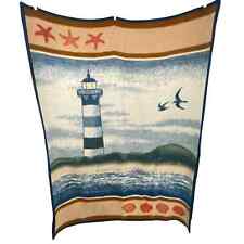 Biederlack of America Coastal Lighthouse Seaside Throw Blanket 56x75 Reversible