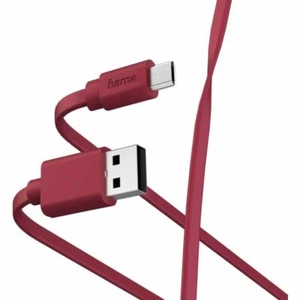 Hama Micro USB Lade-/Datenkabel "Flat", USB-A - Micro-USB, 1 m, Rot, 00187227 - Bild 1 von 4