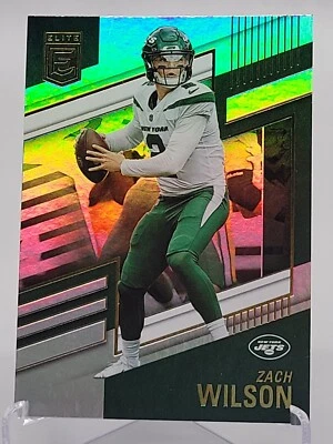2022 PANINI DONRUSS ELITE ZACH WILSON BASE FOOTBALL CARD NEW YORK JETS NFL score - Image 1 of 2