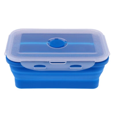 350ML Faltbar Silikon Lunchbox Aufbewahrungsdosen Camping Schüssel - Blau - Bild 1 von 4