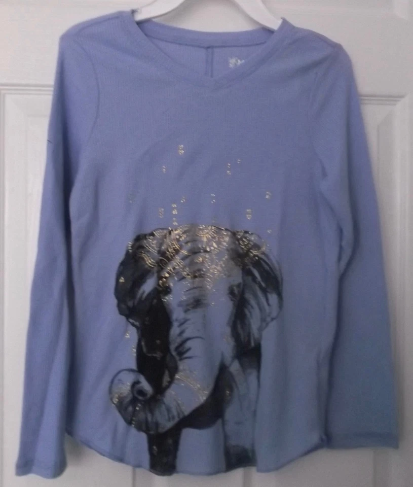CAMISETA TÉRMICA MUDD NIÑA MANGA LARGA AZUL - ELEFANTE - TALLA 12 - NUEVA CON ETIQUETAS Foto 1 de 4