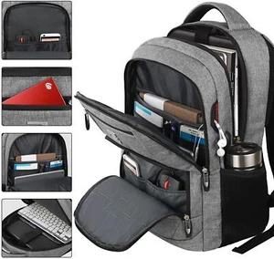 Zaino donna uomo grande antifurto USB laptop zaino impermeabile borsa scuola UK - Foto 1 di 28
