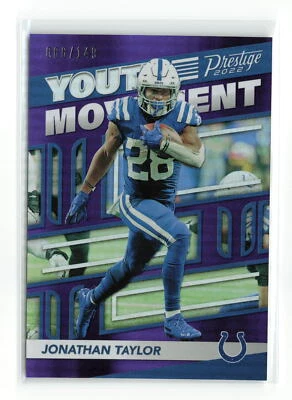 JONATHAN TAYLOR #ym-18 /149 2022 PANINI PRESTIGE COLTS PURPLE - Image 1 of 2