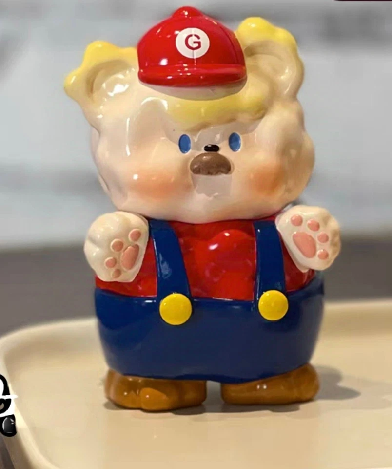 GabriellaWorkshop Paofu Uncle Puff Bear Blue Resin Figure H8.5cm(3.3in) - Image 1 of 1