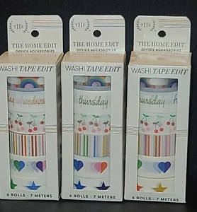 Lot 3 The Home Edit Office Accessories Washi Tape Edit 6 Rolls (18 Total) New. - Picture 1 of 5