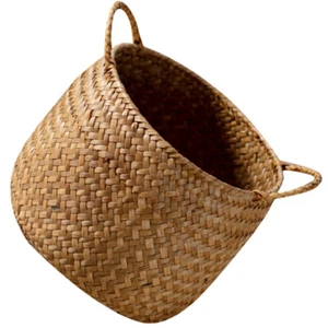 Seagrass Basket Woven Plant Pot Holder Desktop Flower Arrangement Basket Woven - Picture 1 of 12