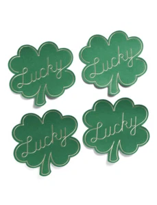 Storehouse ST. PATRICKS Set of 4 Lucky Shamrock Placemats 15” X 16” - Picture 1 of 3