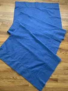 Vtg Williams Sonoma Tablecloth Blue Linen Cotton Blend 70x108 Portugal EUC - Picture 1 of 8