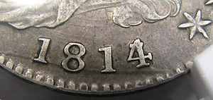 1814/3 50C NGC XF45 CAPPED BUST (UNLABELD) ~ LUSTROUS ORIGINAL OVERDATE! - Picture 1 of 6