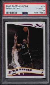 2005 Topps Chrome #13 Tim Duncan PSA 10 GEM MINT Low Pop of 9 - Picture 1 of 2