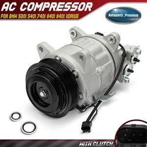 A/C Compressor w/ 6-Groove Pulley & PXC16 Style for BMW 530i 740i xDrive X5 X6 - Picture 1 of 9