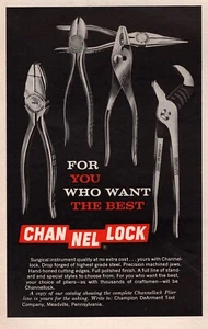 1962 ChannelLock Tools Wrench & Pliers Original Print Ad - Picture 1 of 1