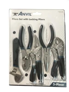 Anvil Pliers Set With Locking Pliers 5 Piece Set - Picture 1 of 2