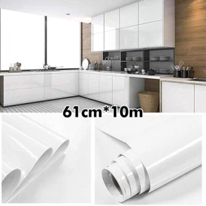 Matte White Wallpaper Roll Self Adhesive Contact Paper Furniture Home Decor 10M - Picture 1 of 9
