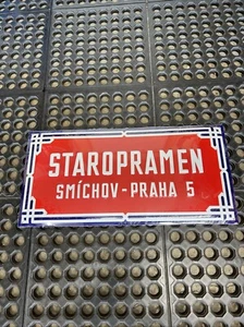 Staropramen Brewery Sign. Measures 19 1/4” Long 9 1/2”Tall. Brand New. - Picture 1 of 2