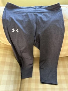 Youth Large Under Armour Capri Leggings Girls Gray - Picture 1 of 3