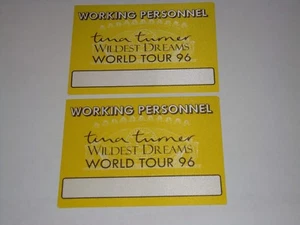 TINA TURNER 2 UNUSED 1996 CONCERT WORKING TICKET PASSES pass WILD DREAMS TOUR v - Picture 1 of 6