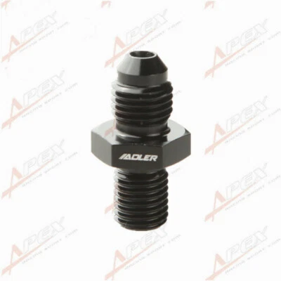 4AN -4AN AN4 Male Flare To M10x 1.25 Metric Straight Fitting Aluminum Black  - Image 1 of 4