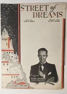 Partitura musical vintage de 1960 de Street of Dreams con letras de Mark Fisher de Sam Lewis - Imagen 1 de 8