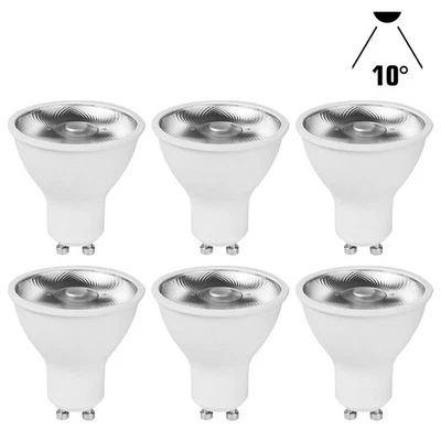 6 x LED Reflektor 6W GU10 Linse 435lm Strahler Lampe Warmweiß 3000K Spot 10° - Bild 1 von 4