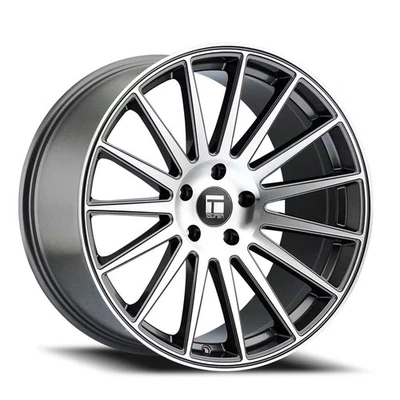 22x10.5 Touren TR92 光泽石墨/加工车轮 5x120 (32 毫米) 4 件套 — 第 1/4 张图片