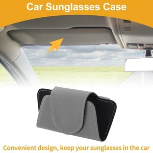 Estuche magnético para gafas de sol de coche con soporte para gafas caja de almacenamiento gamuza gris 15x7,5 cm - Imagen 1 de 6
