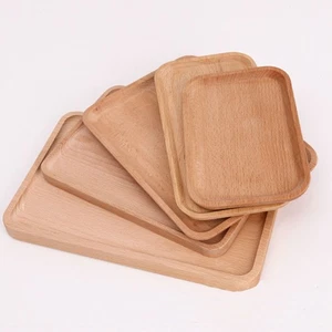Solid Wood Tea Tray Snack Small Fruit Holder Trays for Serving Food - Picture 1 of 12