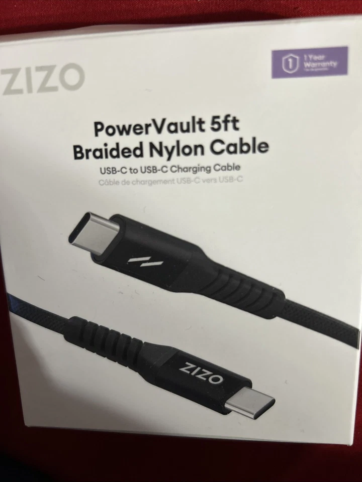 Power Vault Braided Cable 5 Feet USB C To Usb C - Image 1 of 1