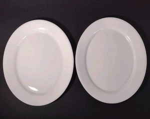2 Corelle White Oval Platters 9.5" Lunch Dinner Serving Plate - Picture 1 of 6