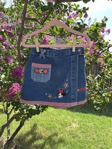 Vintage Disney Store Size 5/6 Minnie Embroidered Jean Skort 90s - Picture 1 of 5