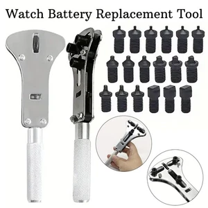Watch Back Case Opener Wrench Screw Cover Silver Remover Repair Tool Kit UK - Picture 1 of 12