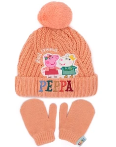 Peppa Pig Orange Beanie and Gloves Set Girls - Imagen 1 de 8