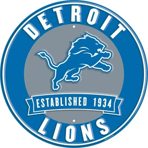 Detroit Lions 12 Zoll geprägtes Blechschild mit etabliertem Datum - Bild 1 von 1