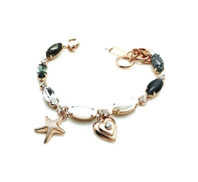 Pulsera Por Mariana Mujer Pirita y Minerales Concha Blanca y Swarovski Transparente... Foto 1 de 4