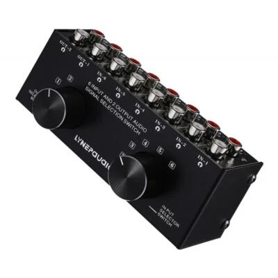 All-metal 2 Port Input 6 Output Video Audio AV RCA Switch Switcher Selector Box - Image 1 of 4