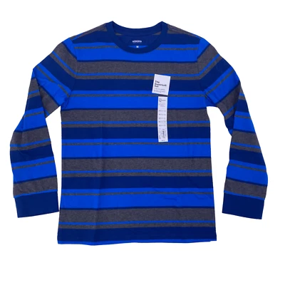 Camiseta Sonoma Niños Talla Mediana Azul Gris Rayas Manga Larga Mezcla Algodón NUEVA Foto 1 de 4