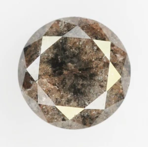 1.19 CT 6.5 MM Round Brilliant Cut Diamond, Natural Loose Grey Round Diamond - Picture 1 of 11