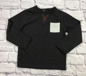 Little Lad Toddler Boys Size 4T Long Sleeve Charcoal Pocket T-shirt - Picture 1 of 3