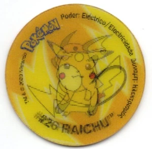 #25 PIKACHU #26 RAICHU TAZO LENTICULAR HOLO 2 POKEMON TAZOS 2000 MATUTANO - Bild 1 von 2